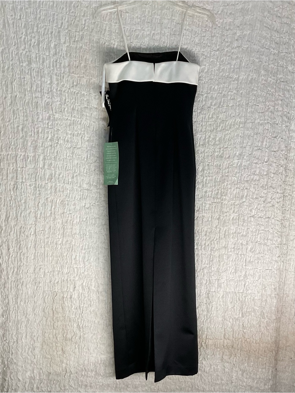 NWT Alex Evenings Black White Strapless Formal Column Gown Dress Petite 2P - Picture 5 of 5